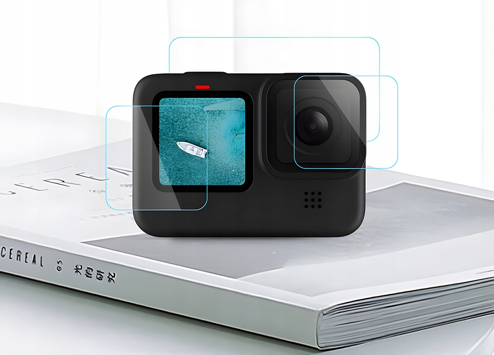 Szkło hartowane 9H Telesin na ekran i obiektyw do GoPro Hero 12/11/10/9 Konstrukcja zaokrąglone krawędzie