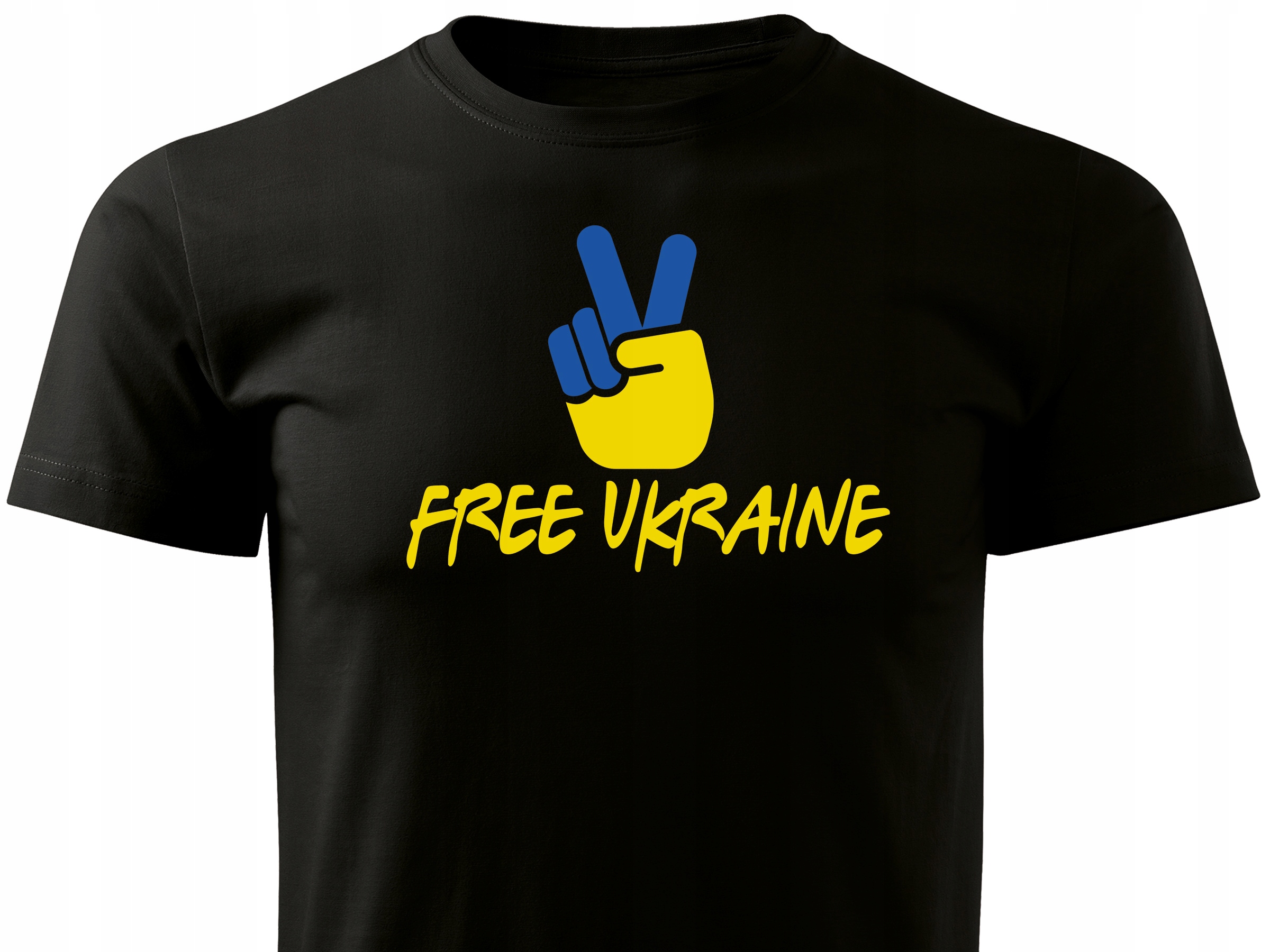 

Podkoszulek czarny T-shirt nadruk kolorowy Ukraina
