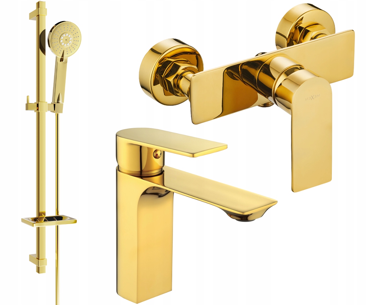 Mexen Alexa DQ40 Zlatá Sprchová Souprava s Keramickou Hlavicí