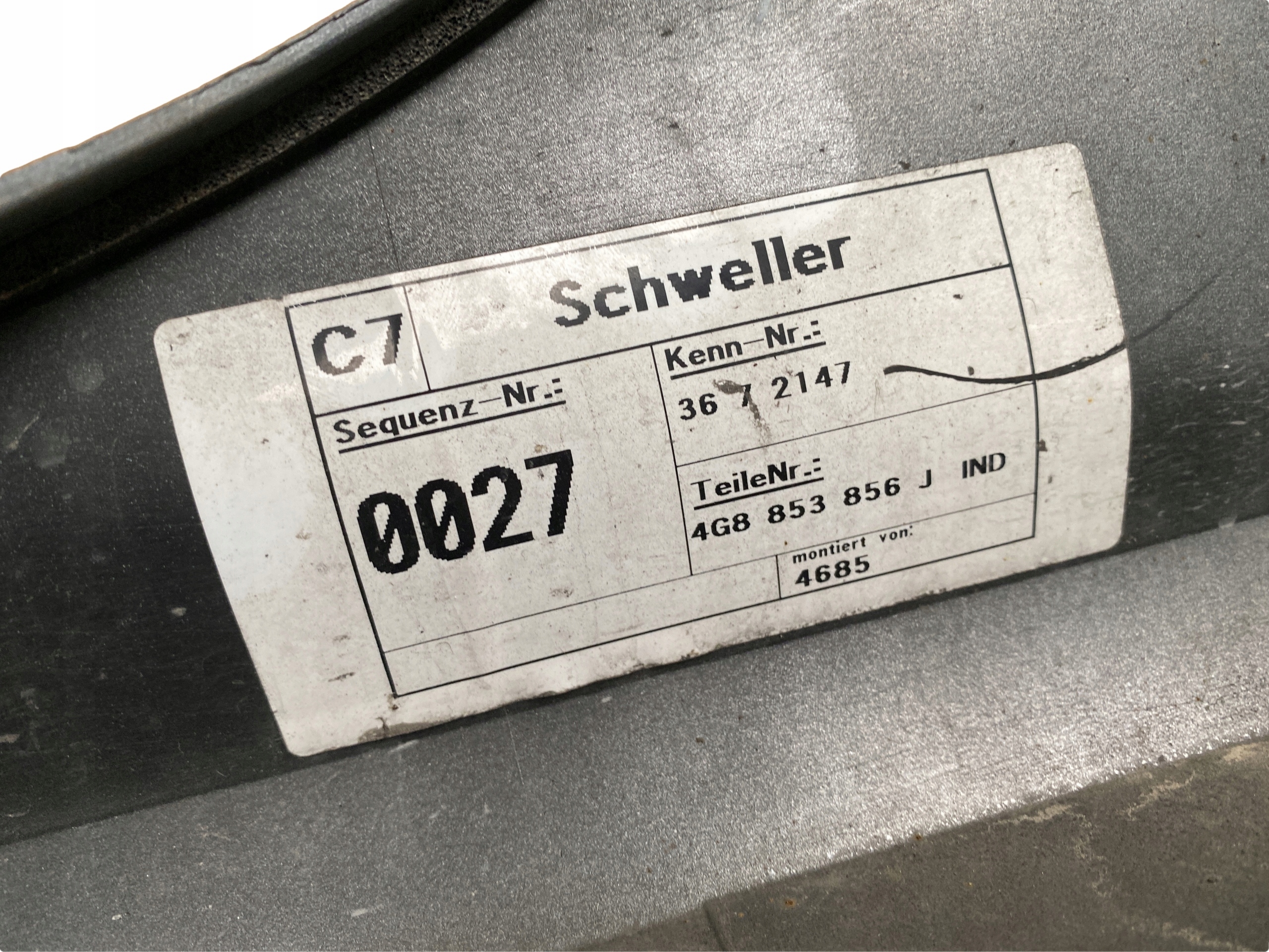 AUDI A7 4G LIFT moulding cap threshold right