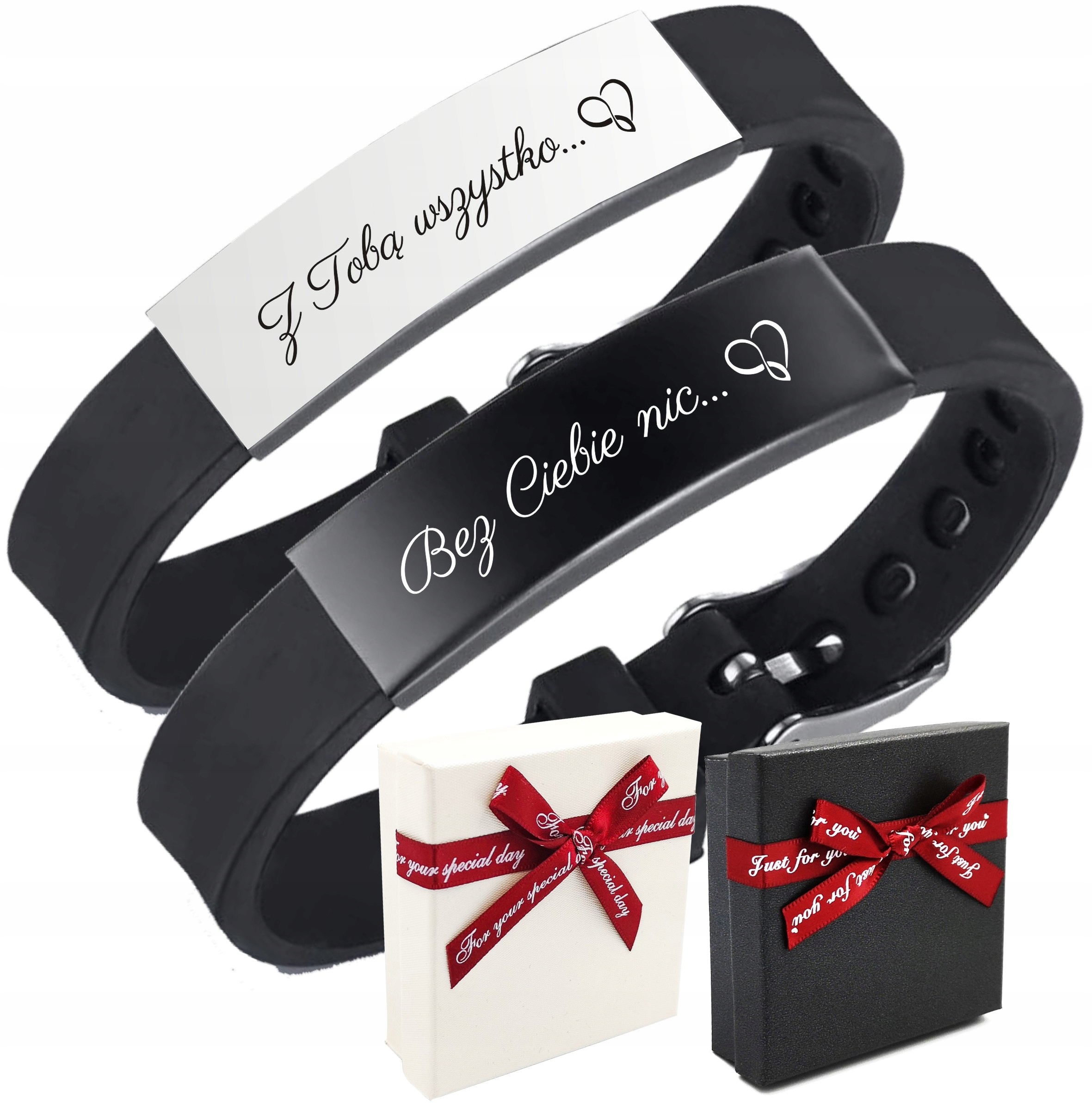 

Bransoletki dla Pary z Grawerem stal Szlachetna