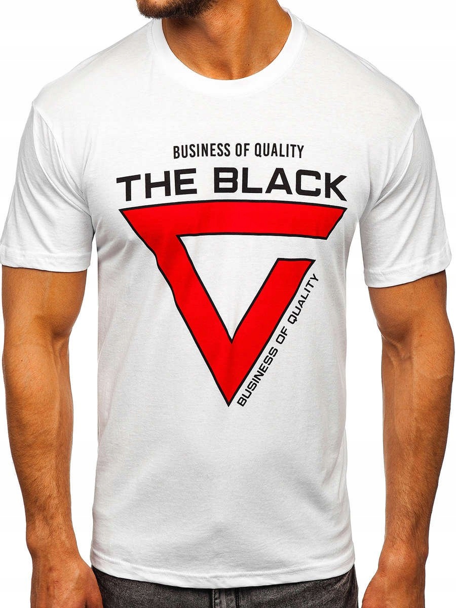 

T-shirt Męski Z Nadrukiem Biały 10821 Rozmiar_m