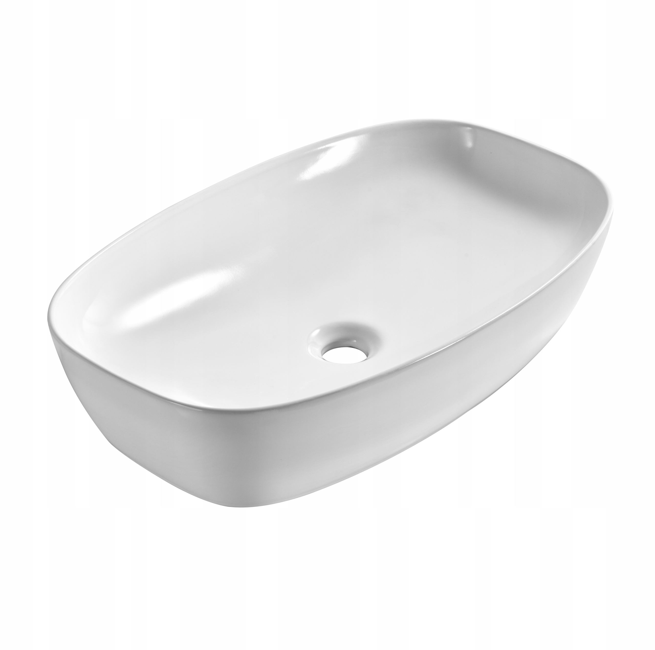 Umyvadlo na desku 60x38x14 bílé oválné zaoblené keramické Omeble