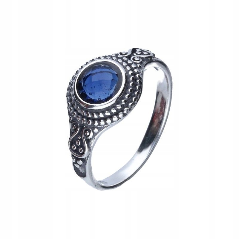 Dámský stříbrný prstýnek 925 s módním safírovým krystalem pro maminku r16