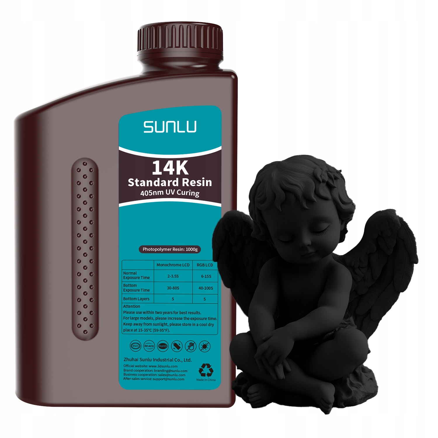 Żywica Uv Sunlu 14K Standard Black Czarna 1kg 1L Do Drukarki 3D