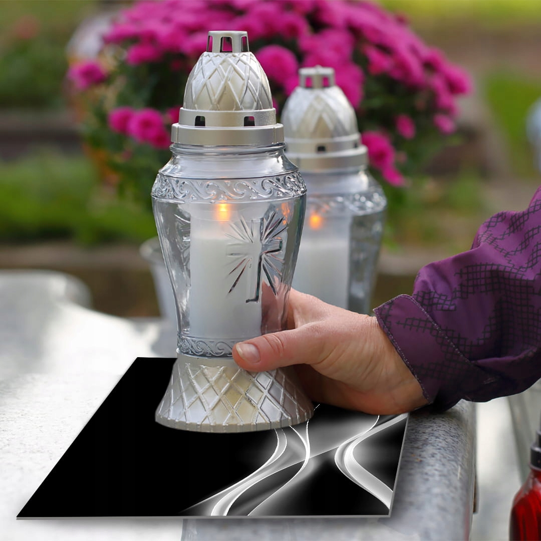 SZKLANA PODSTAWKA POD ZNICZE 60x20cm Smuga 152c Szerokość produktu 20 cm