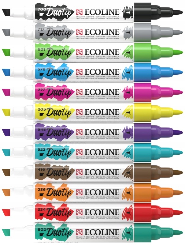 Fixy dvoustr. okr./zkosený 12-kol. Ecoline Duotip