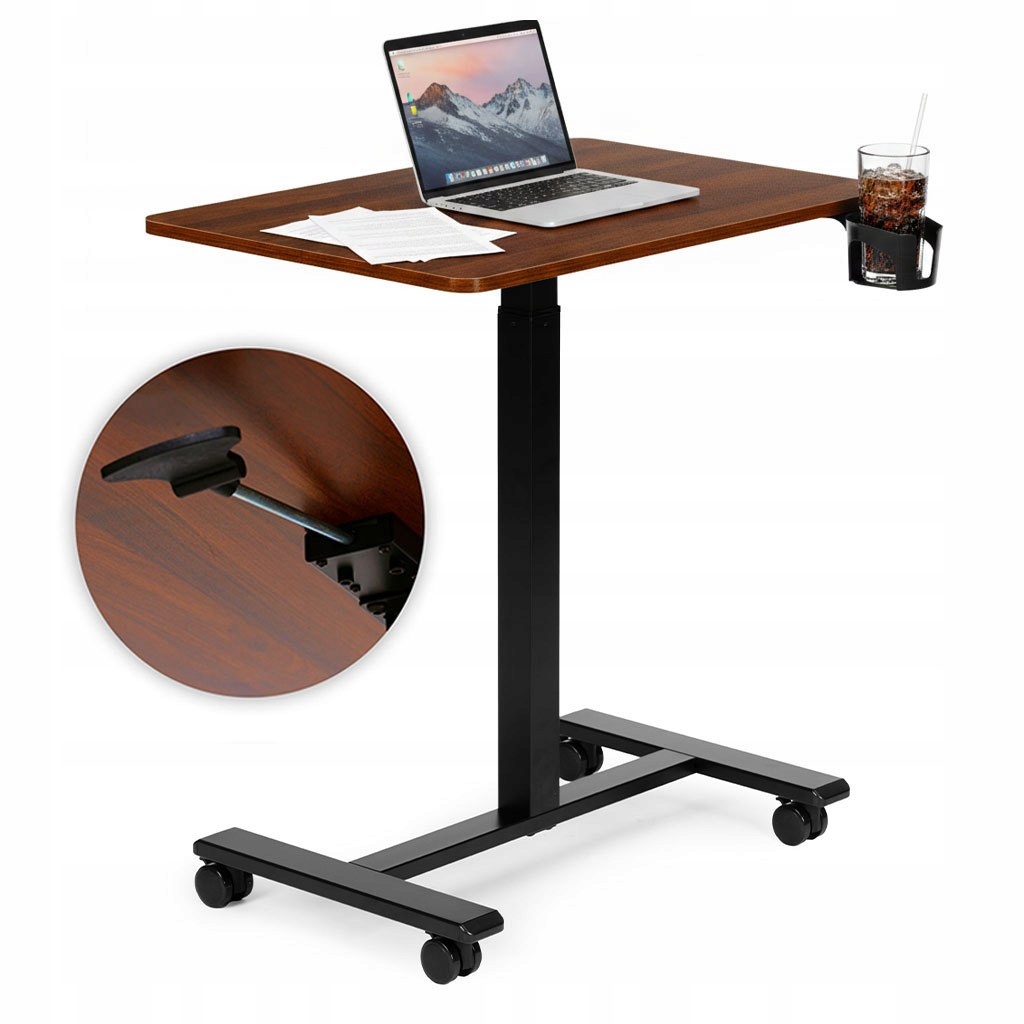 Mobilne biurko 70x48 cm stolik pod laptopa regulacja wysokości 71,5-112 cm