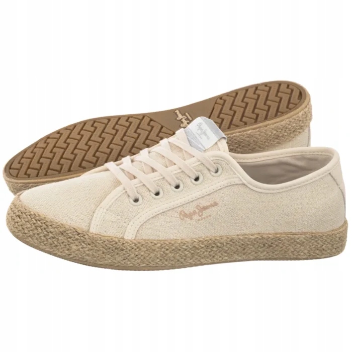 Boty Tenisky Pepe Jeans Brady Jute W Limewash Beige PLS300019 Béžová