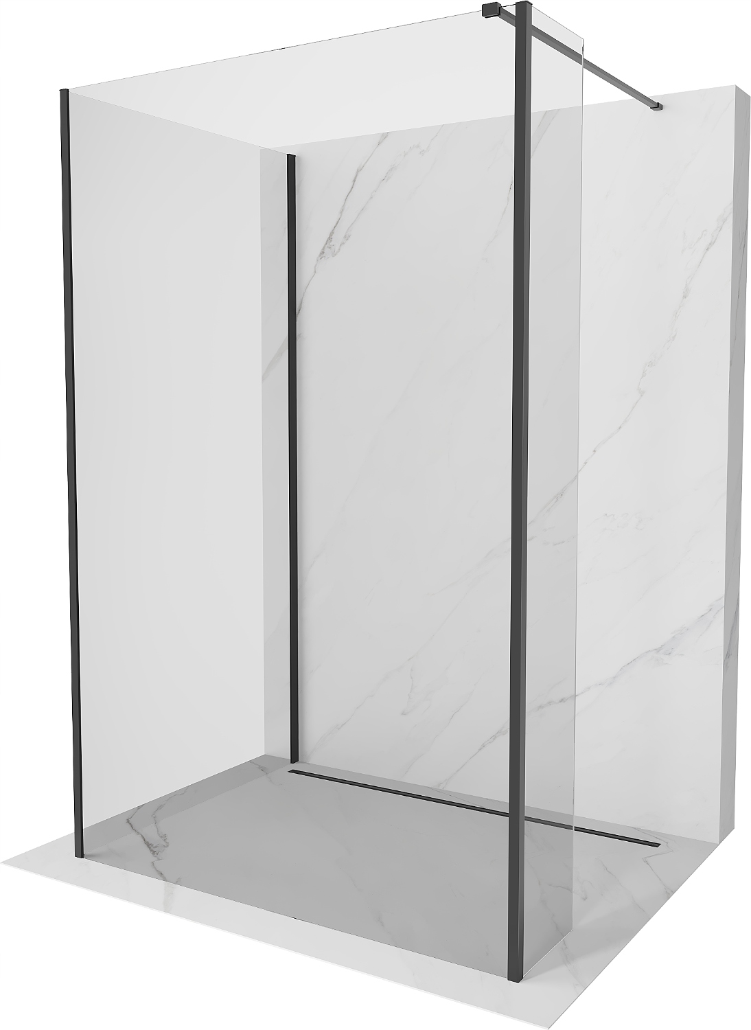 Mexen Kioto Ścianka Prysznicowa Walk-in 90x75x40 Czarna