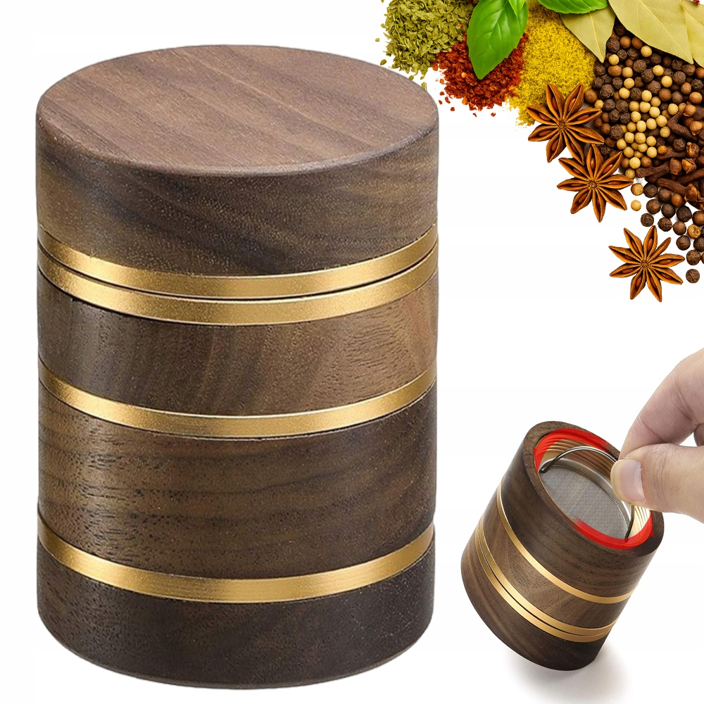 Zlatý Mlýnek Na Koření Dřevo – Přesný Filtr S Zásuvkou 62.5 MM