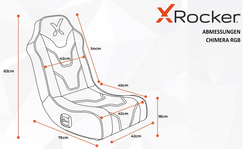 Fotel gamingowy X ROCKER Chimera Waga produktu z opakowaniem jednostkowym 9.6 kg
