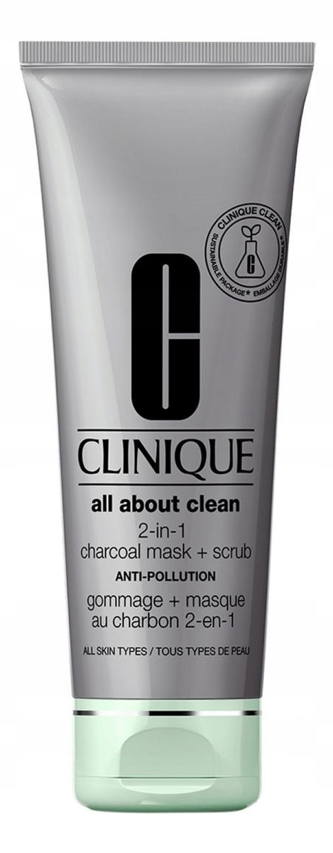 Clinique All about clean 2-in-1 charcoal mask scrub pleťová maska