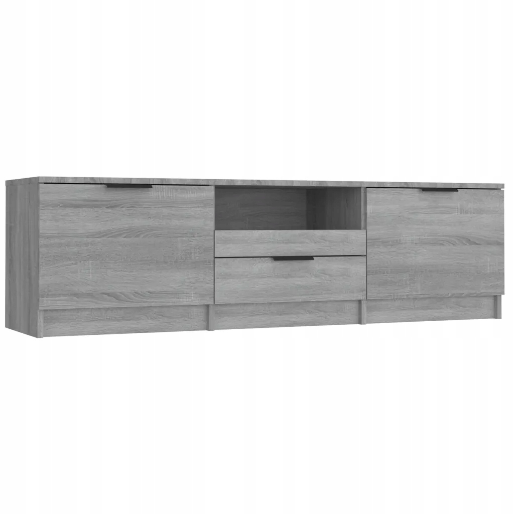 Skříňka pod Tv se zásuvkou a přihrádkami, šedý dub sonoma, 140x35x40