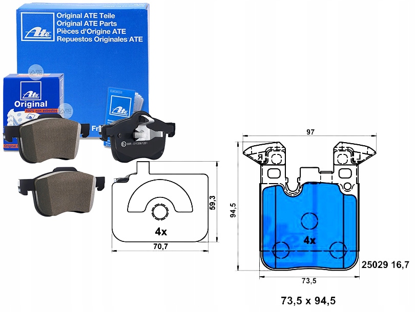 Sada Brzdových Destiček Ate 34216855474 573429