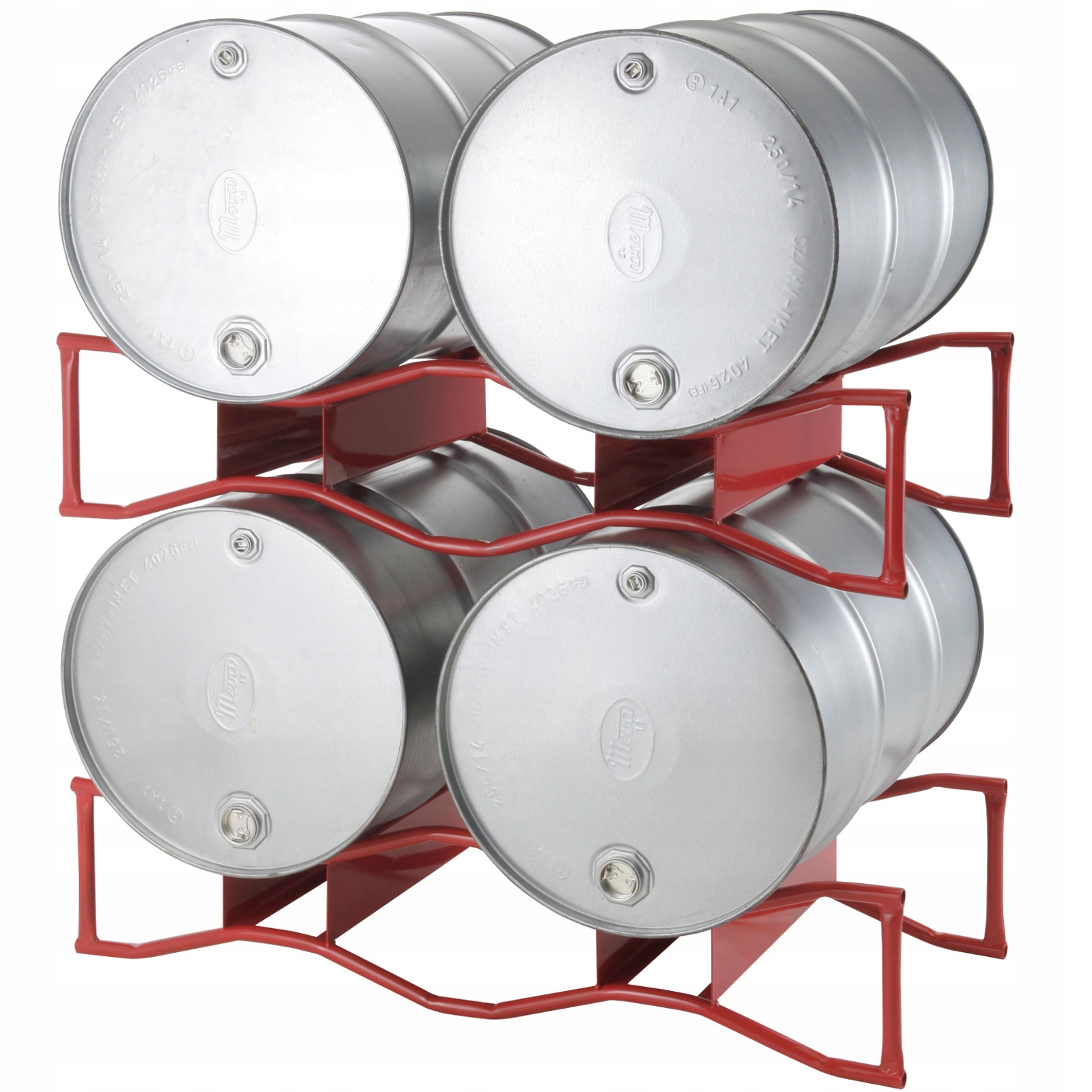 Stojan na 2 sudy pro skladování a patrování sudů 200L