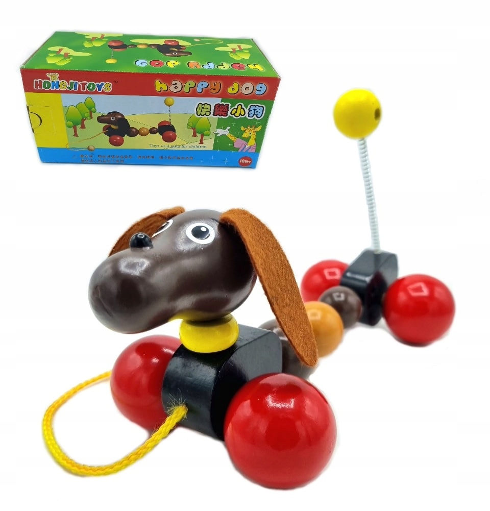 

Drewniana Zabawka do ciągnięcia Piesek