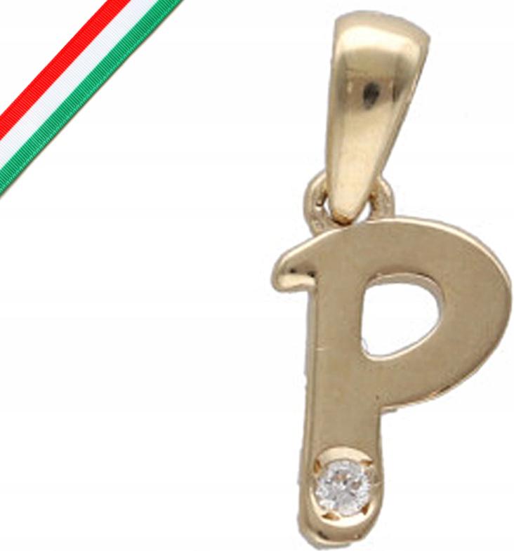 Zlatý přívěsek 585 písmeno P s diamantem 0,44g, ideální jako dárek 14k
