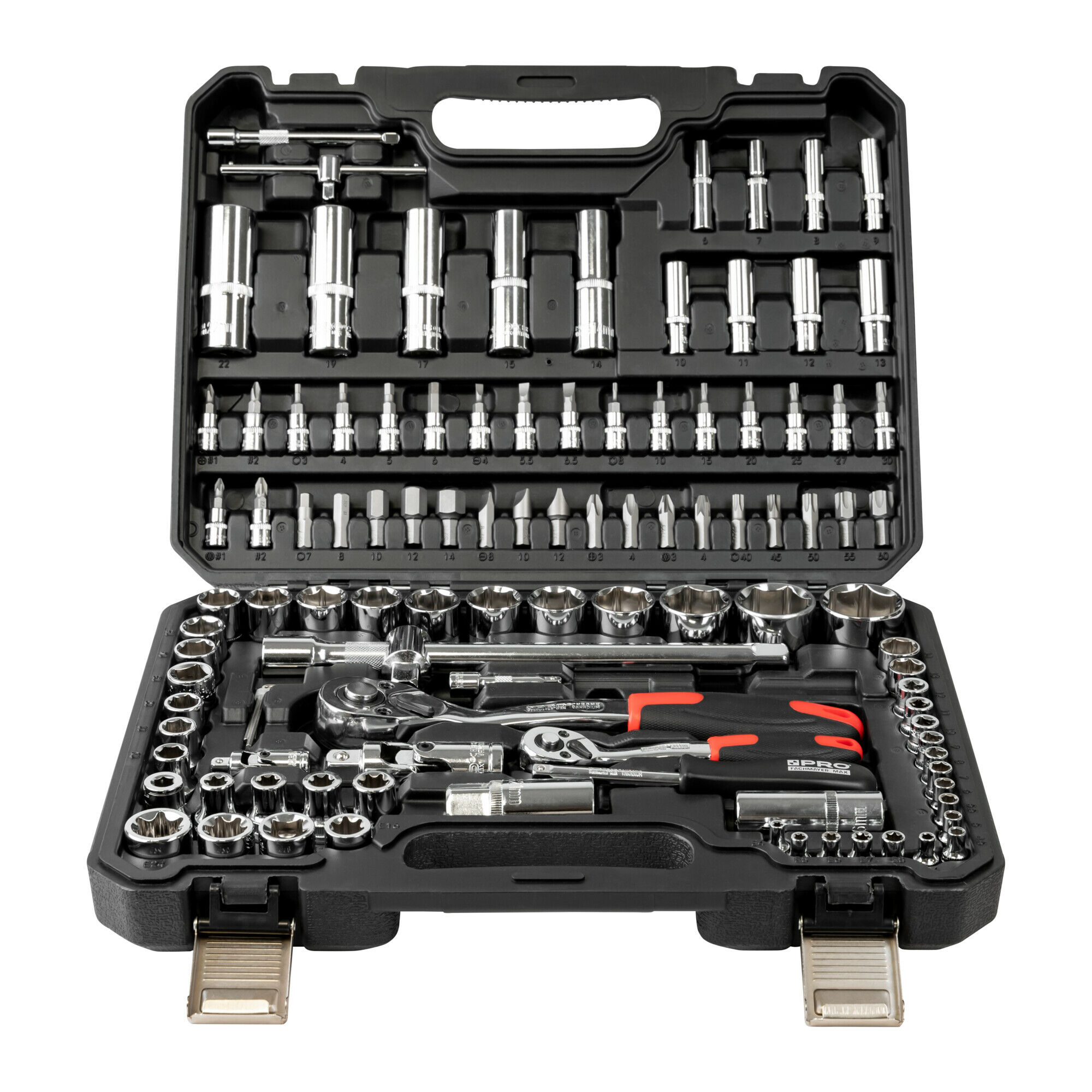 Sada nástrčných klíčů s ráčnami 1/2 a 3/4 108el 25 let záruky Pro