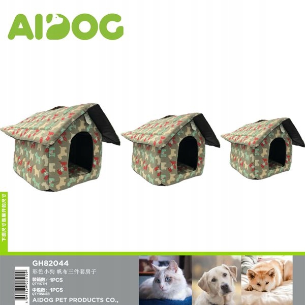 Levně Barevný pejsek 3-dílná sada Pelíšek s dekou