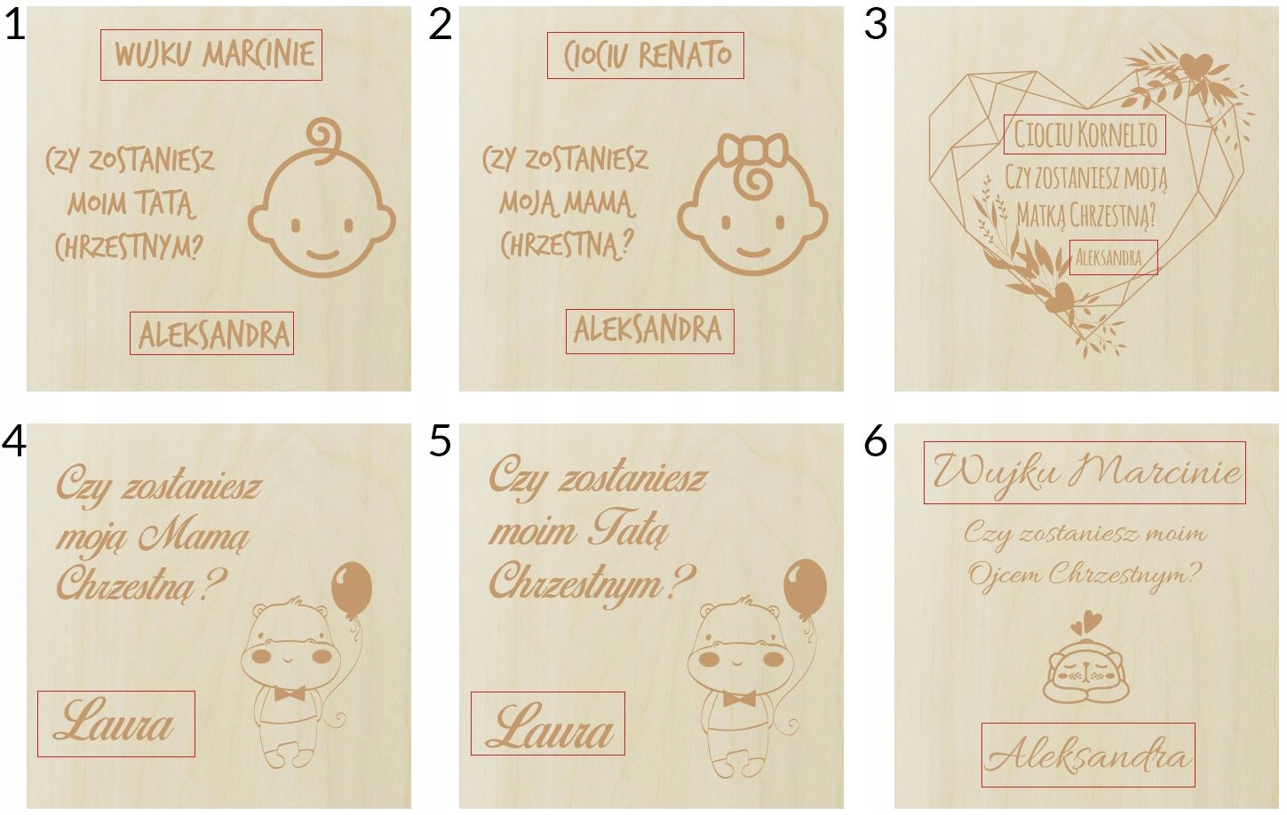 Zaproszenie Na Chrzest Dla Matki Chrzestnej Marka inna