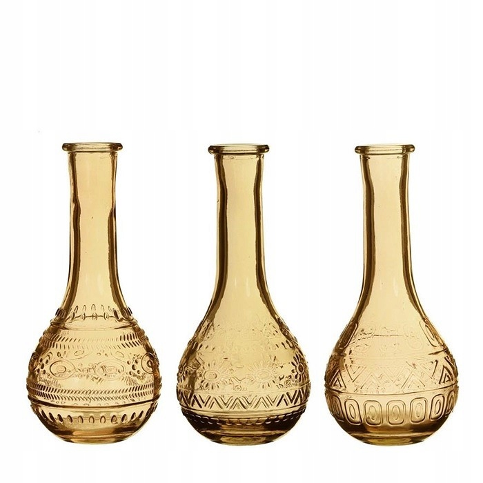 

Szklany wazon świecznik 15,8 cm butelka ocre