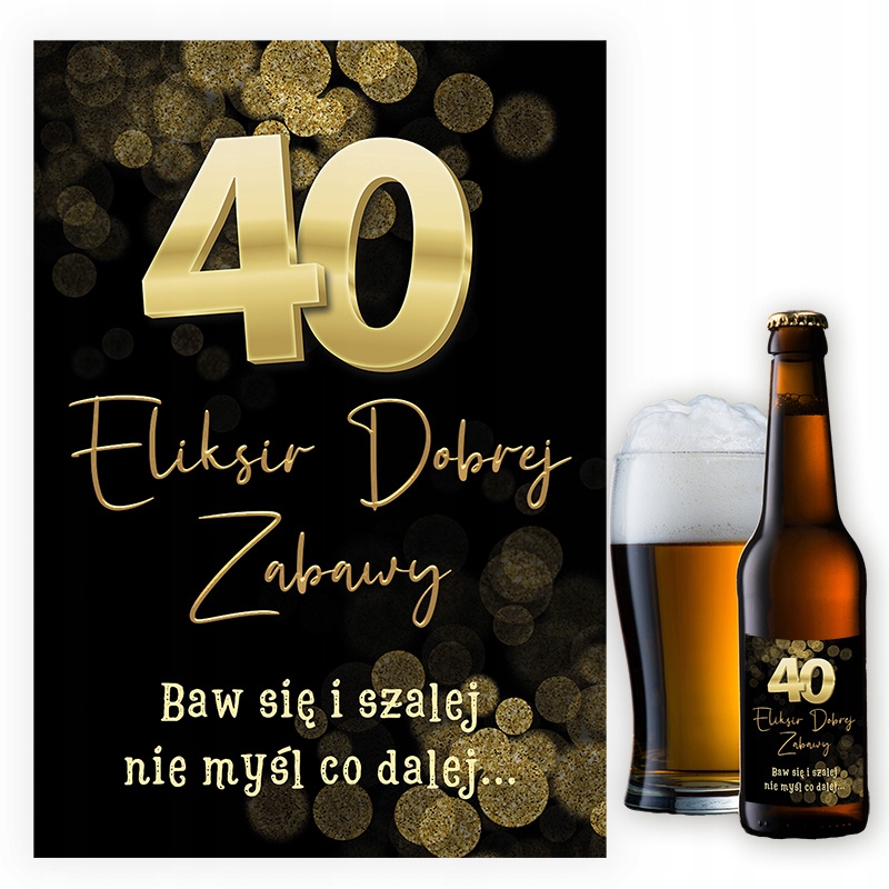 Naklejki na Butelki na 40 Urodziny Blask - 10 sztuk NAK_77 Marka Szalony Kot