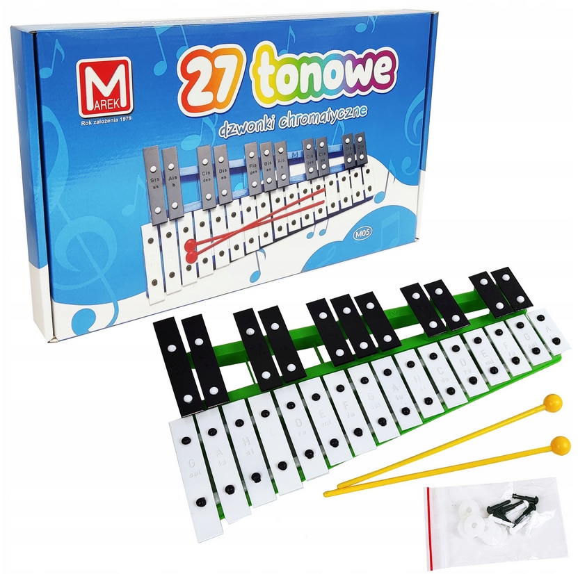 CYMBAŁKI DZWONKI CHROMATYCZNE 27 TONOWE DLA DZIECI INSTRUMENTY DZWONKI 3+ Rodzaj cymbałki