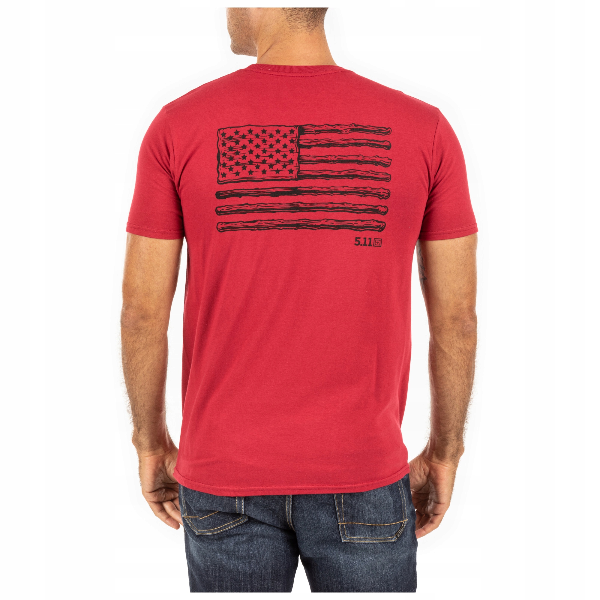 5.11 T-Shirt American Flag Sticks Merlot M 41280ADD