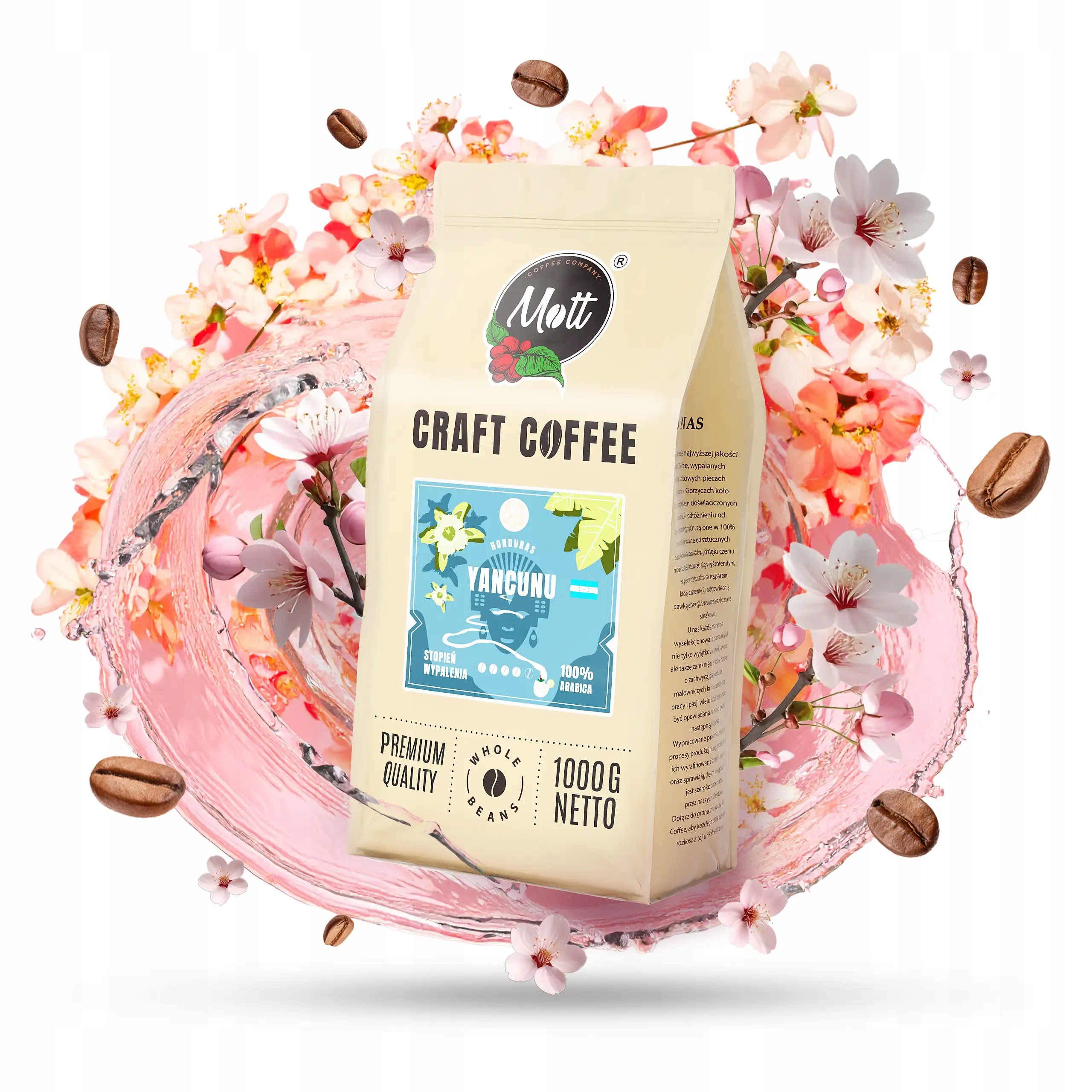 Levně Káva Zrnková 1 kg Čerstvě pražená 100% Arabica Honduras Mott Coffee Yancunu