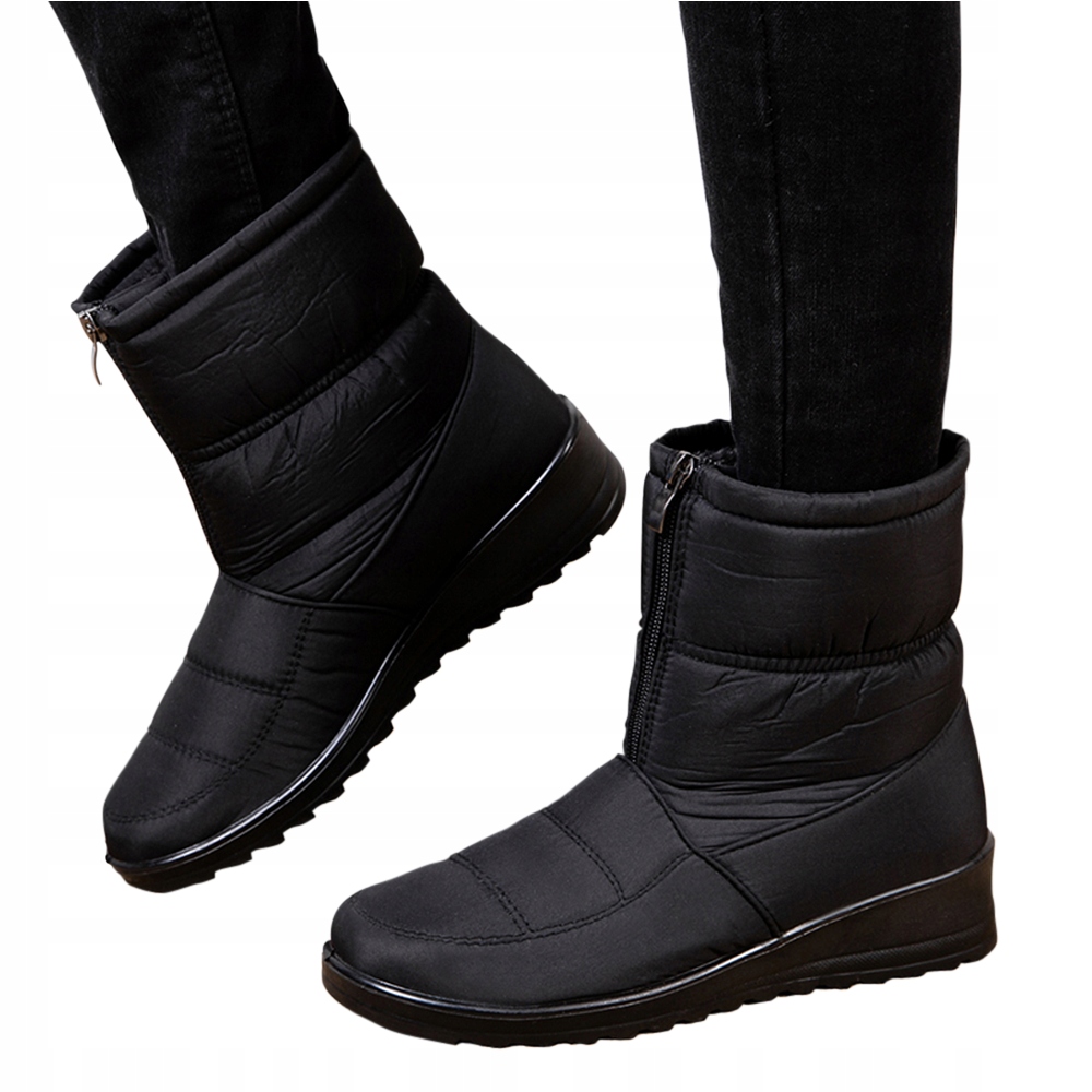 BUTY NA ŚNIEG ZIMOWE OCIEPLANE CZARNE WYSOKIE 40 Oryginalne opakowanie producenta folia