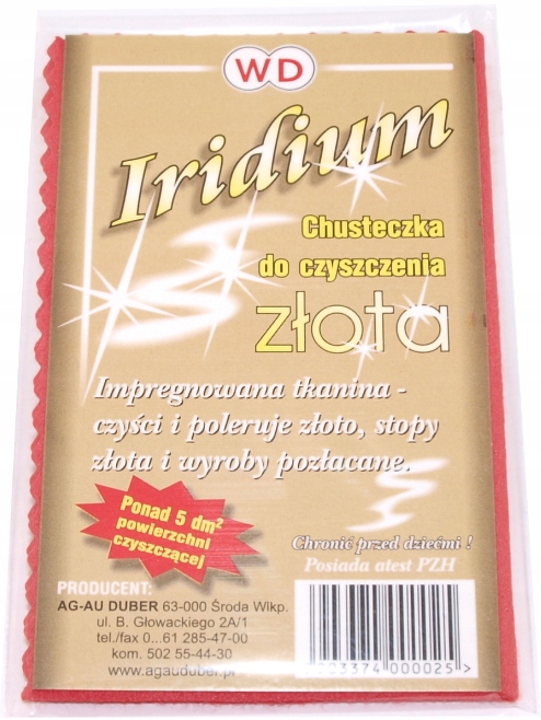 

Chusteczka do czyszczenia biżuterii Iridium 18x28