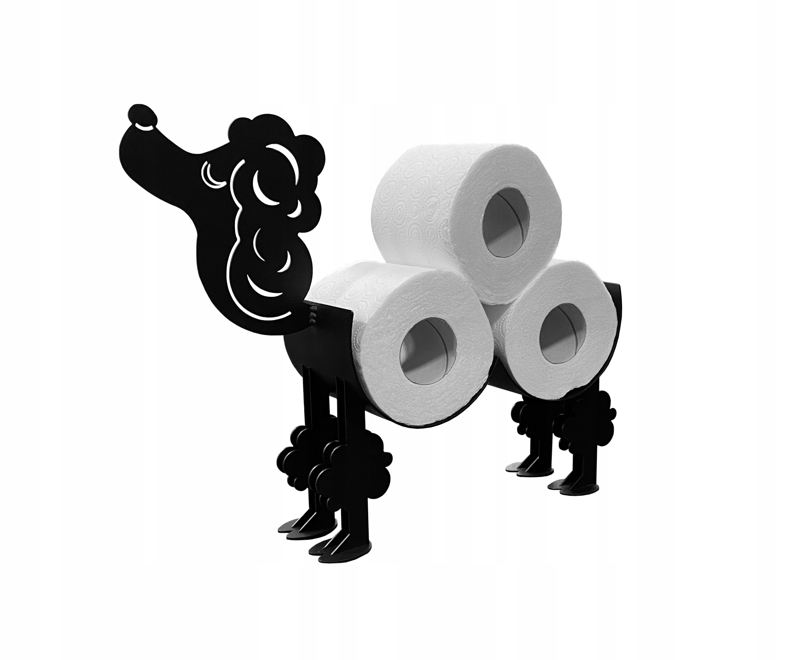 Stojak na papier toaletowy Pies /Pudel 3 rolki