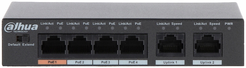 Dahua Switch Poe 4+2 Do Kamer Ip CS4006-4ET-60 zarządzalny uplink Gigabit