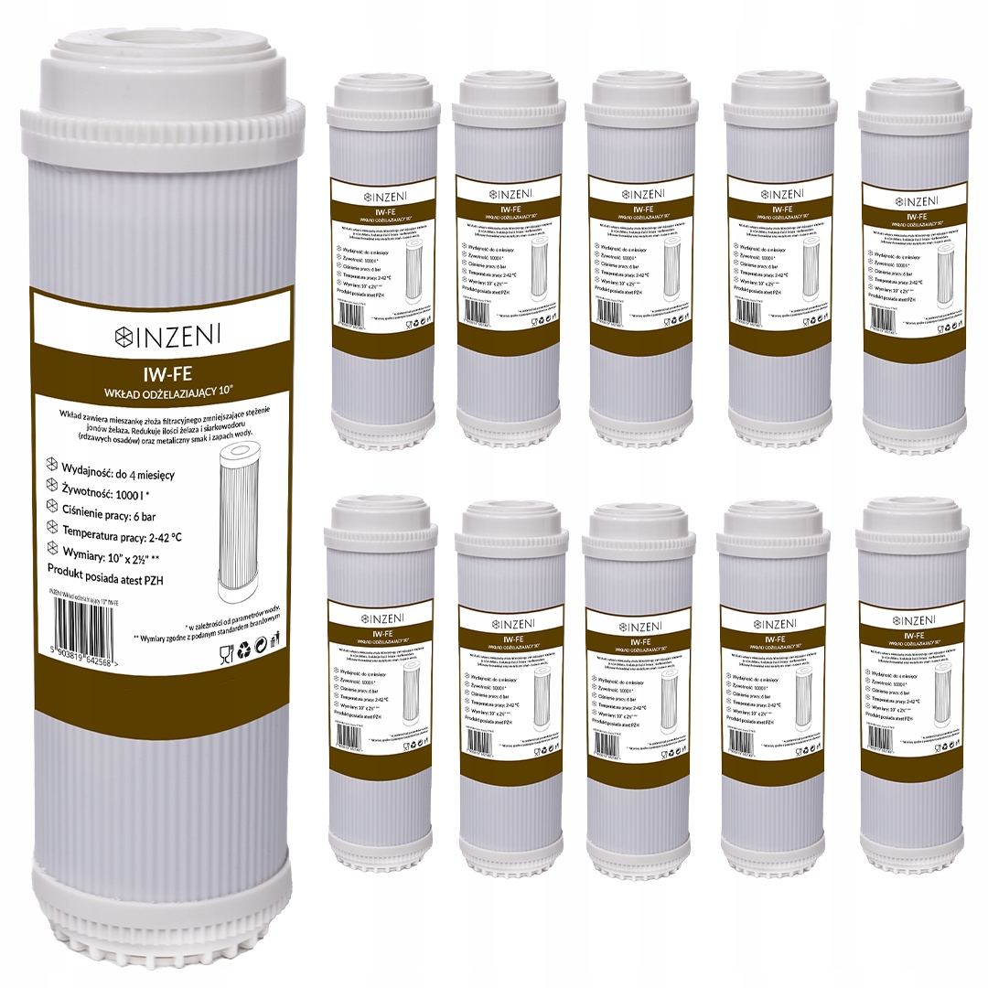 Filtr na vodu odželezňovací vložka 10 ks na železo ve vodě Inzeni Iw-fe