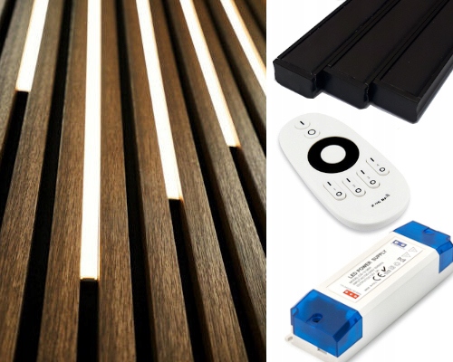 Osvětlení lamel Černá Stínidla 5x Led Cob lampa Dálkový Ovladač