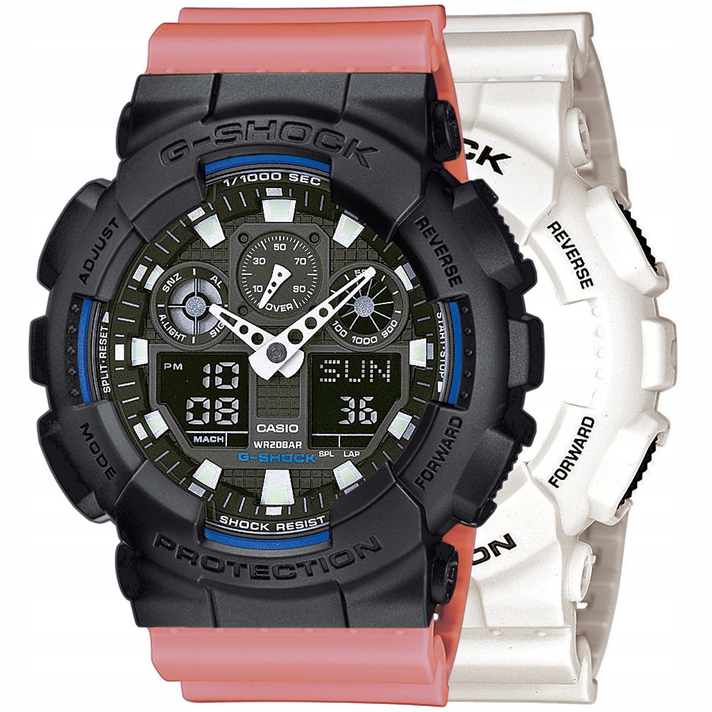Sada G-shock GA-100B-7AER Černá Růžová