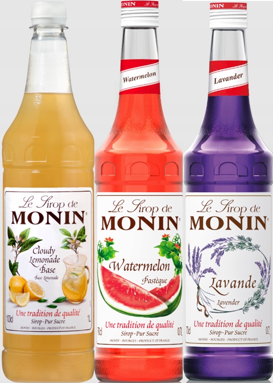 Zestaw letni do lemoniad i drinków Monin Cloudy, Arbuz, Lawenda