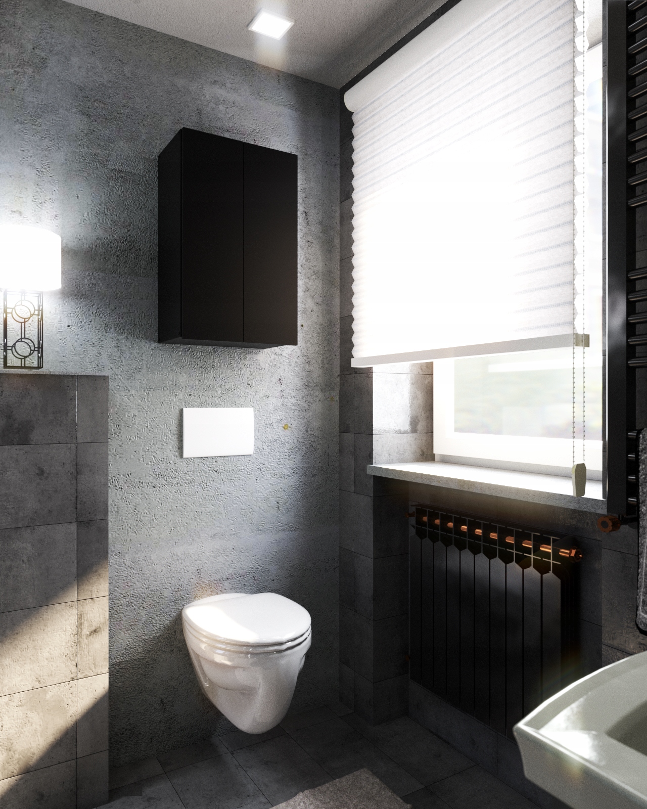 SZAFKA ŁAZIENKOWA WISZĄCA CZARNA | SŁUPEK ŁAZIENKOWY | LOFT | 40 CM x 60 CM Marka Stiv-Meble