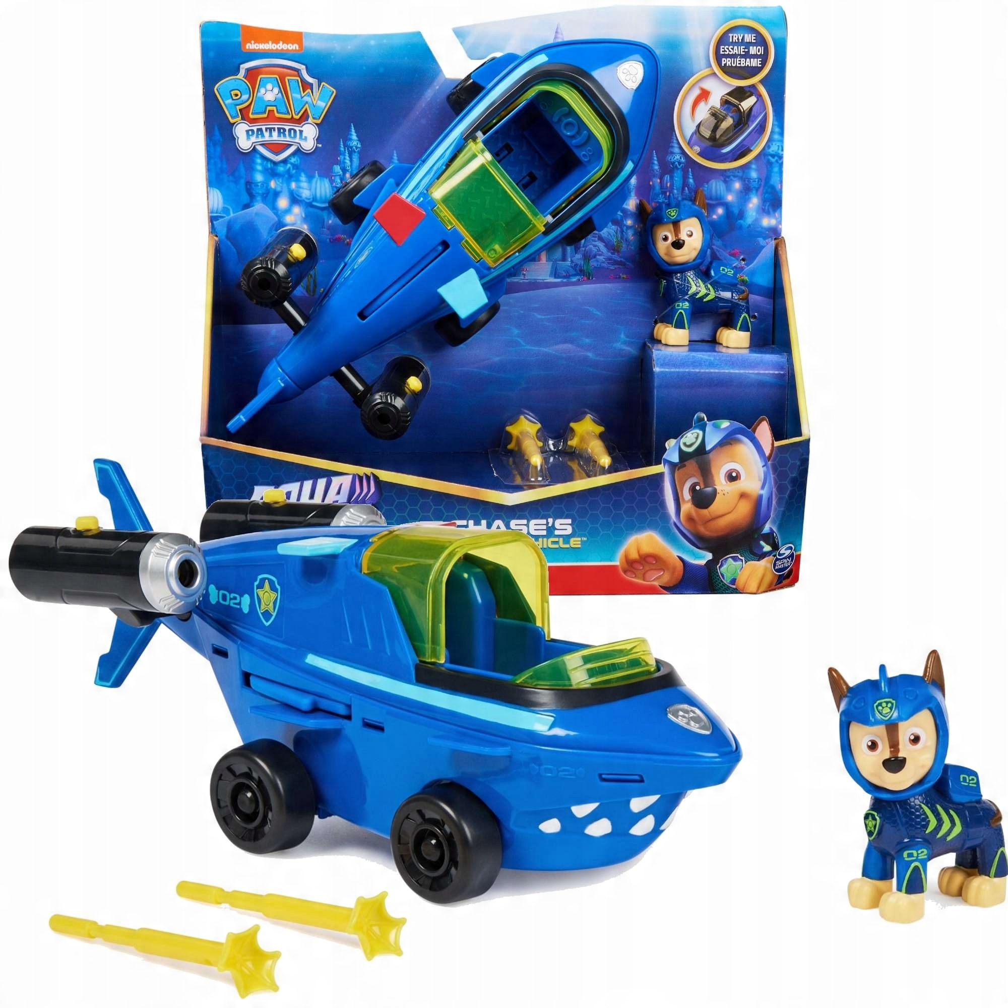 

Psi Patrol Zestaw Aqua Pups Pojazd Chase Figurka