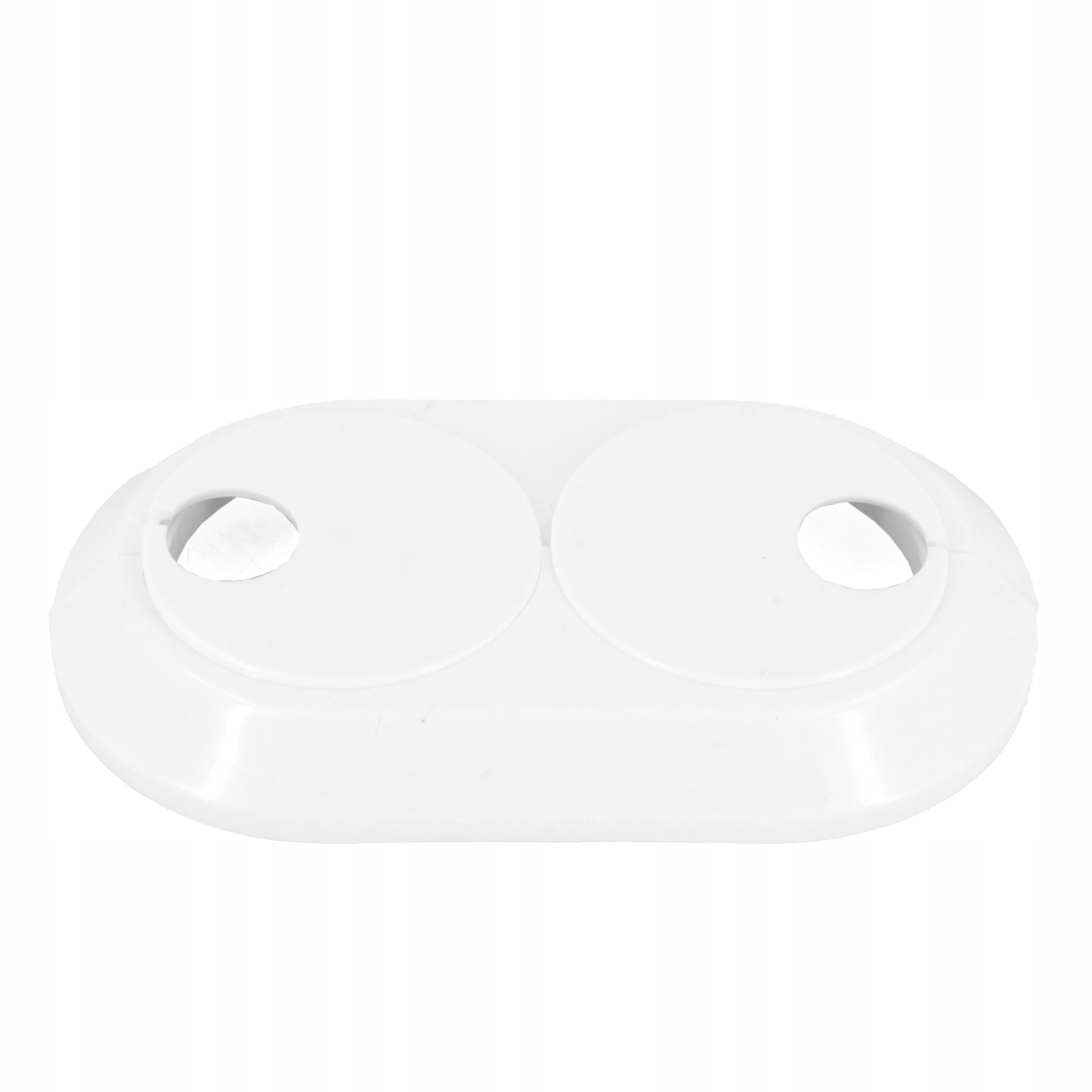 ROZETA PLASTIKOWA NA RURE 22 MM MASKOWNICA BIAŁA PODWÓJNA ROZETKA 1 SZT