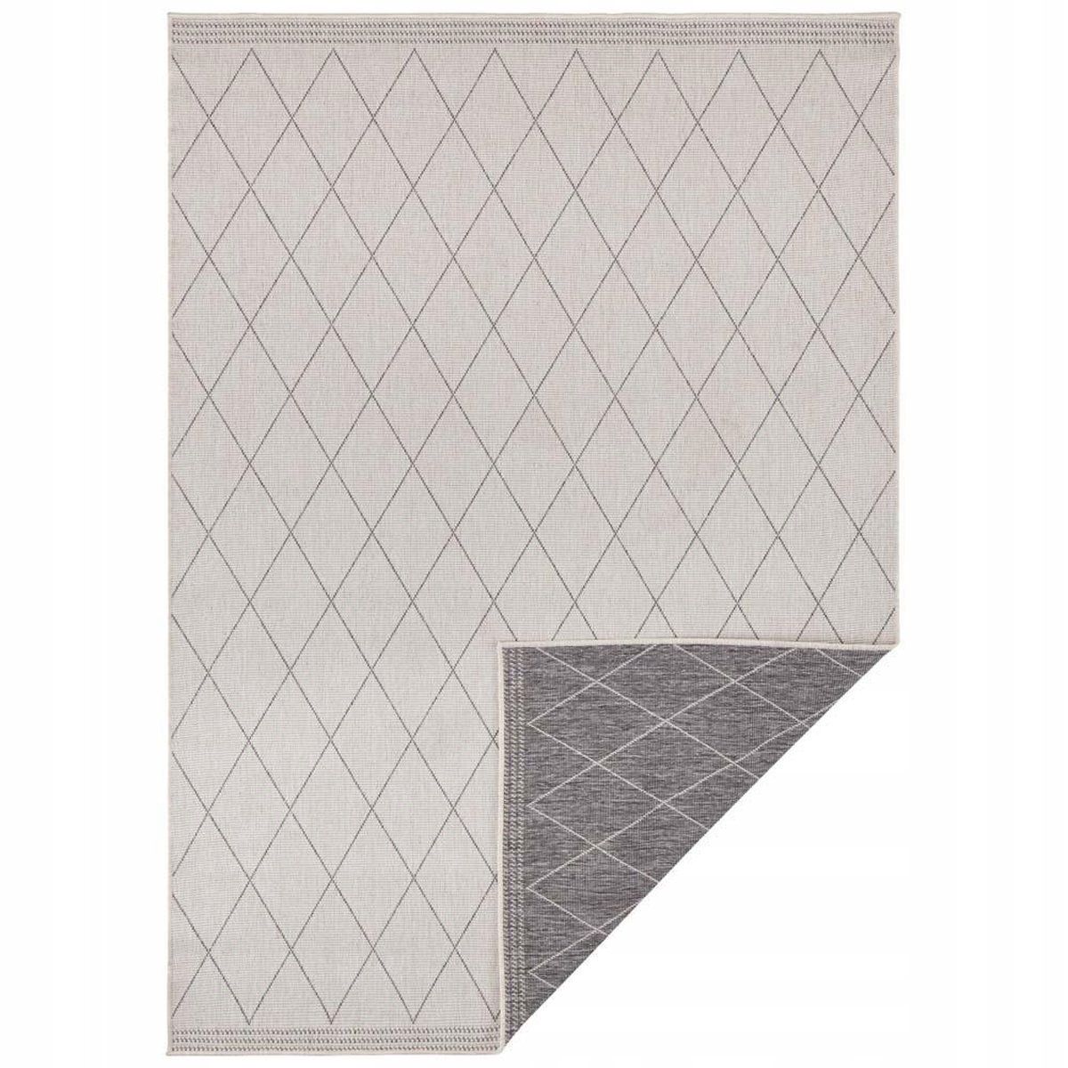 Koberec na terasu sivý Daisy s plochým tkaním 160 x 230 cm