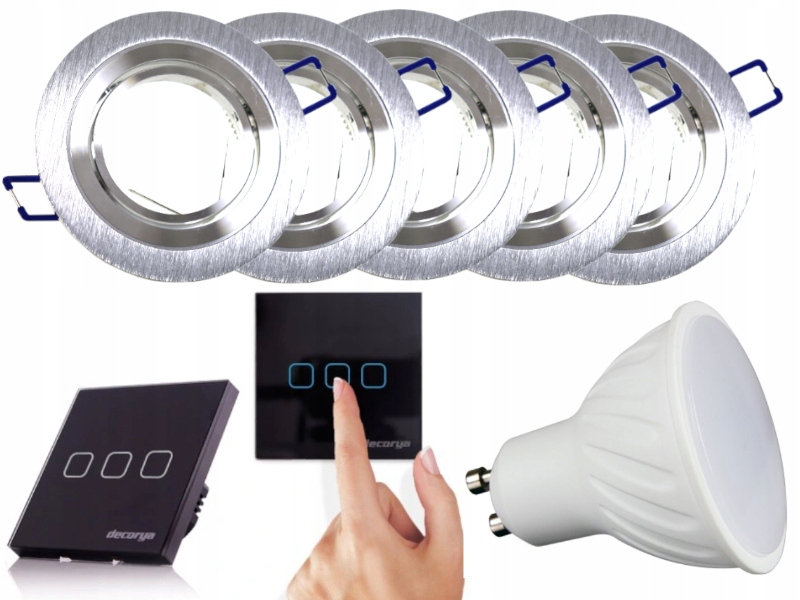 Sada Halogenové Led svítidlo 5x Vypínač Žárovky