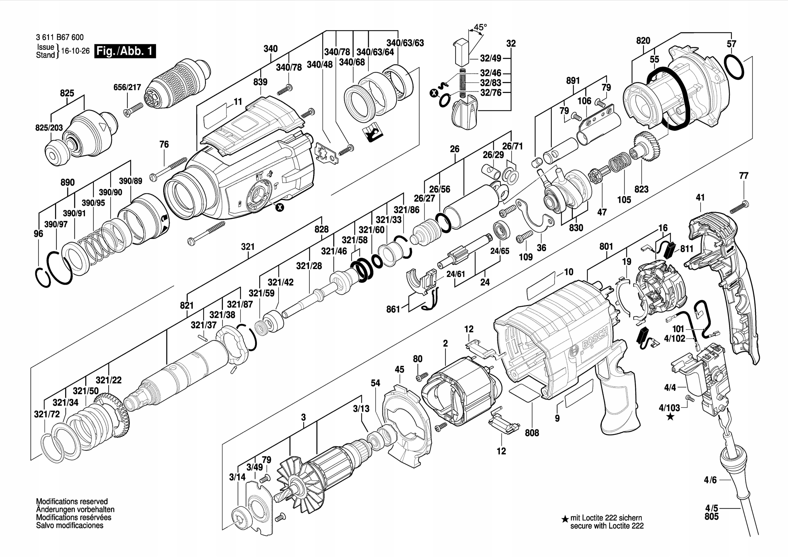 BOSCH GBH 2-28 F ELEMENT PRZEŁĄCZAJĄCY ORYGINAŁ Rodzaj spręgło