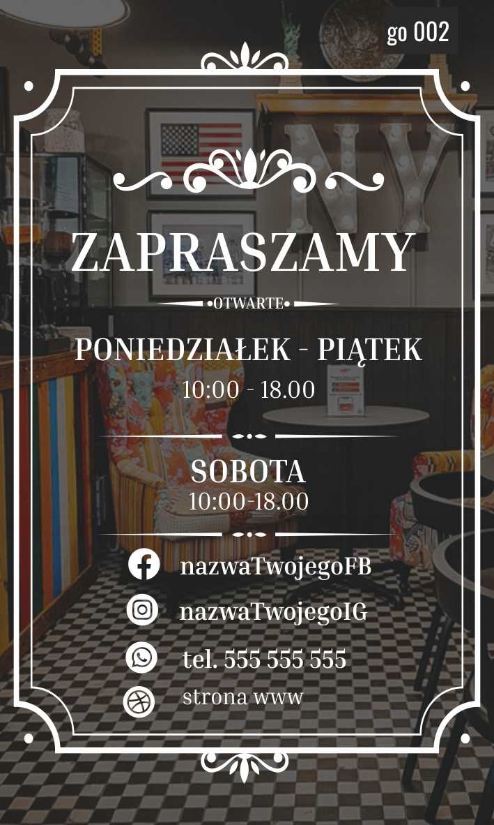 

Naklejka Godziny Otwarcia Fb Ig Telefon 36x60cm
