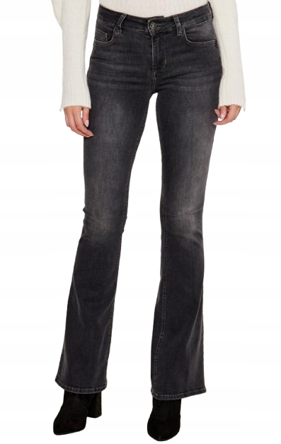 Liu Jo Černé Dámské Džíny Na Zip S Dlouhými Zvony 25/34 Kte