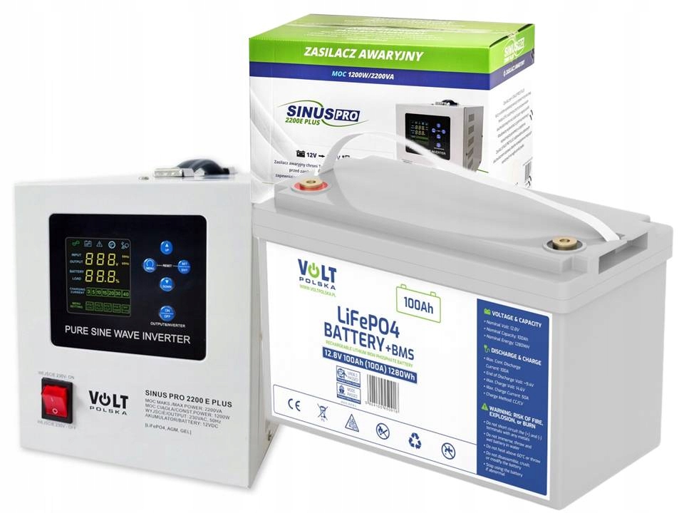 Záložní Napájecí Zdroj Ups Sinus Pro 2200E Plus 12/230V Akumulátor 100Ah LIFEPO4