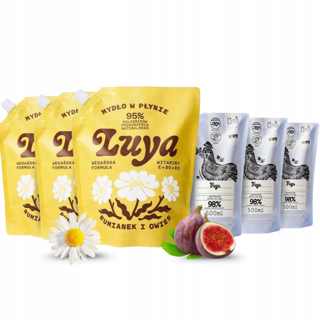 Yope Luya Refill Hydratační tekuté mýdlo Fík Heřmánek Mix 6 ks