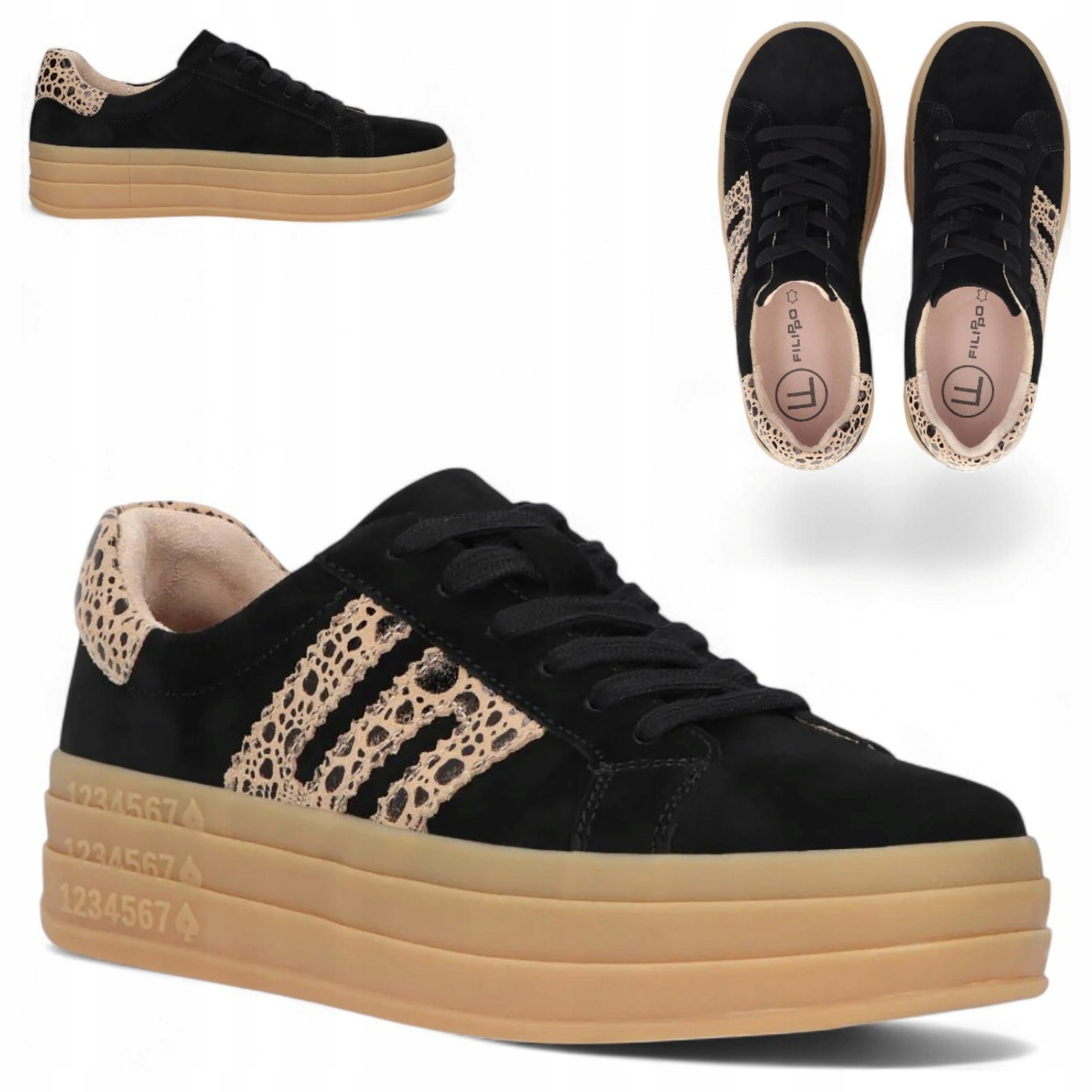 Dámské kožené polobotky Filippo 40, dámské boty na platformě, jaro, módní