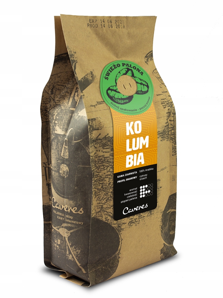 Levně Káva zrnková Caveres Kolumbie 1 kg 1000 g